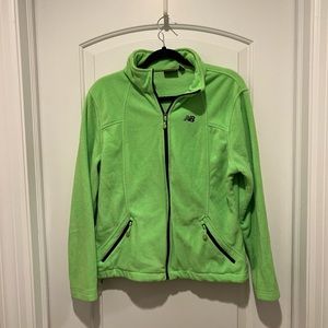 New Balance Green Zip Up Fleece Sweater neon green